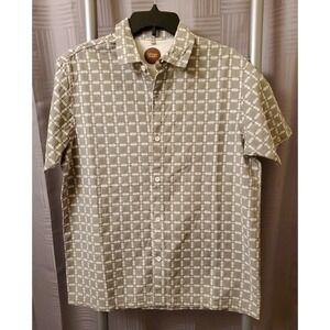 Common People  Gabe Short Sleeve Textured Shirt Sage NWT Size S‎